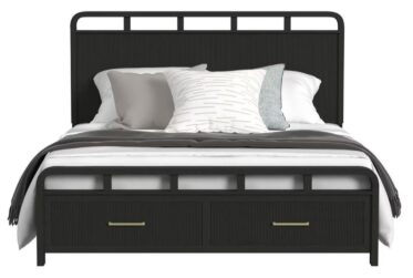 Ridgemont Black King Panel Storage Bed