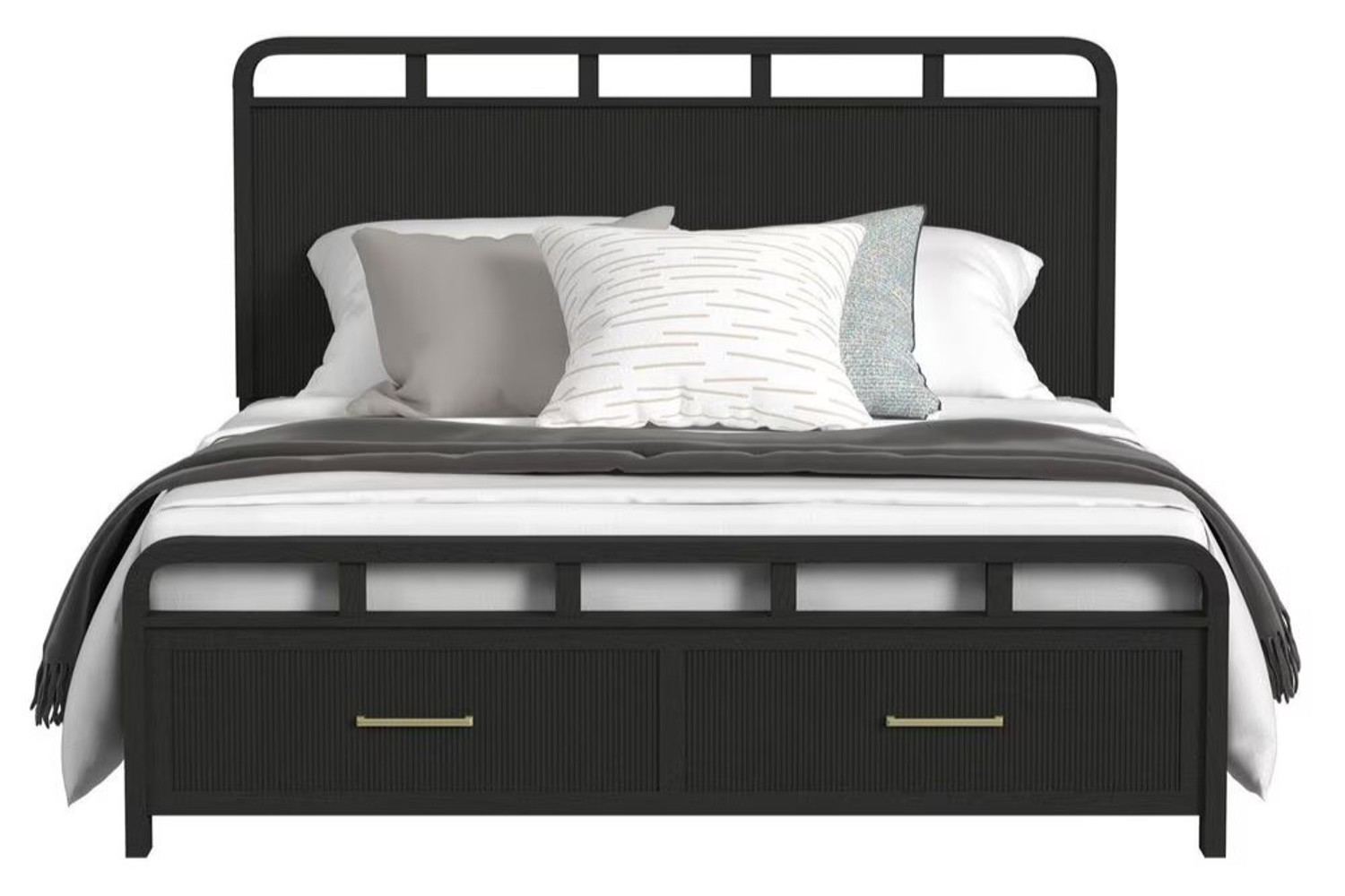 Ridgemont Black King Panel Storage Bed