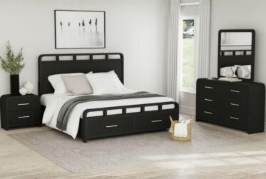 Ridgemont Black King Panel Storage 4 Piece Bedroom Set