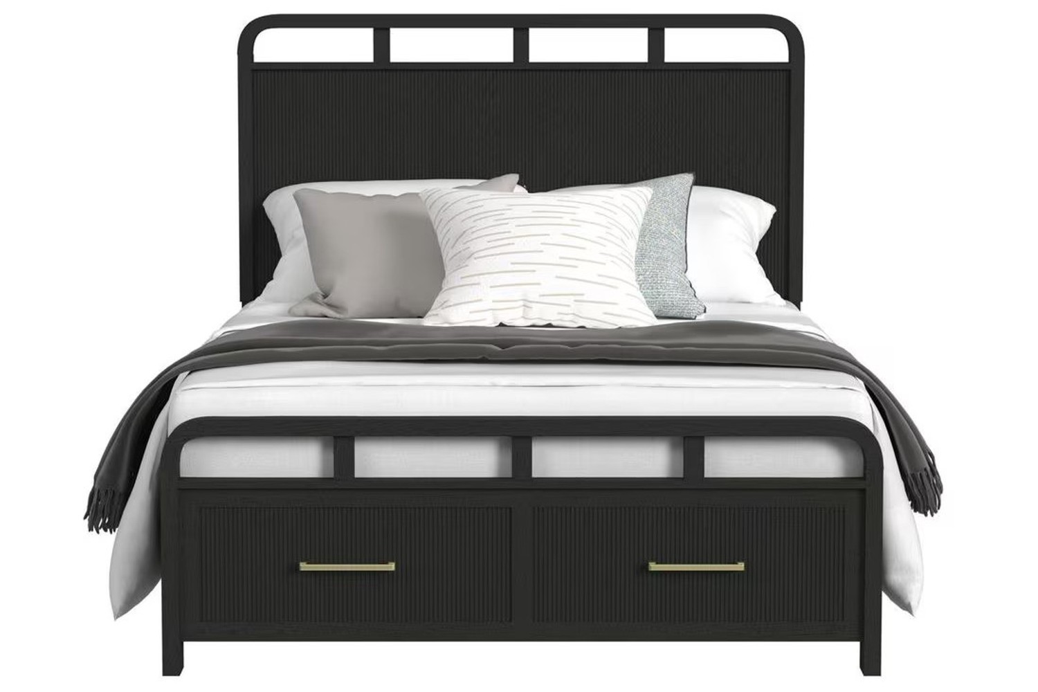 Ridgemont Black Queen Panel Storage Bed