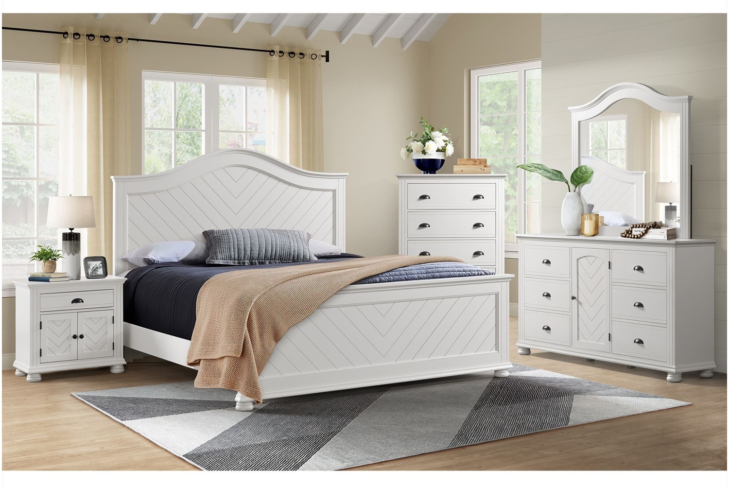 Kona White King 4 Piece Bedroom Set