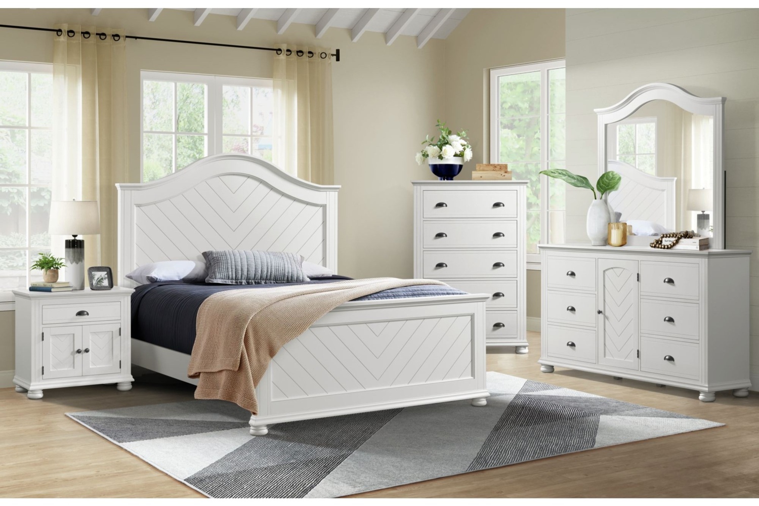 Kona White Queen 4 Piece Bedroom Set