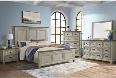 Farmington Washed Stone Queen 5 Piece Bedroom Set
