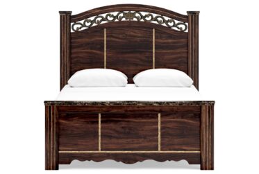 Glosmount Brown Queen Poster Bed