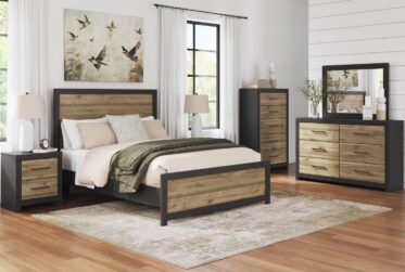 Vertani Two-Tone Queen 5 Piece Bedroom Set