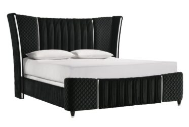 Armany Black Queen Upholstered Bed