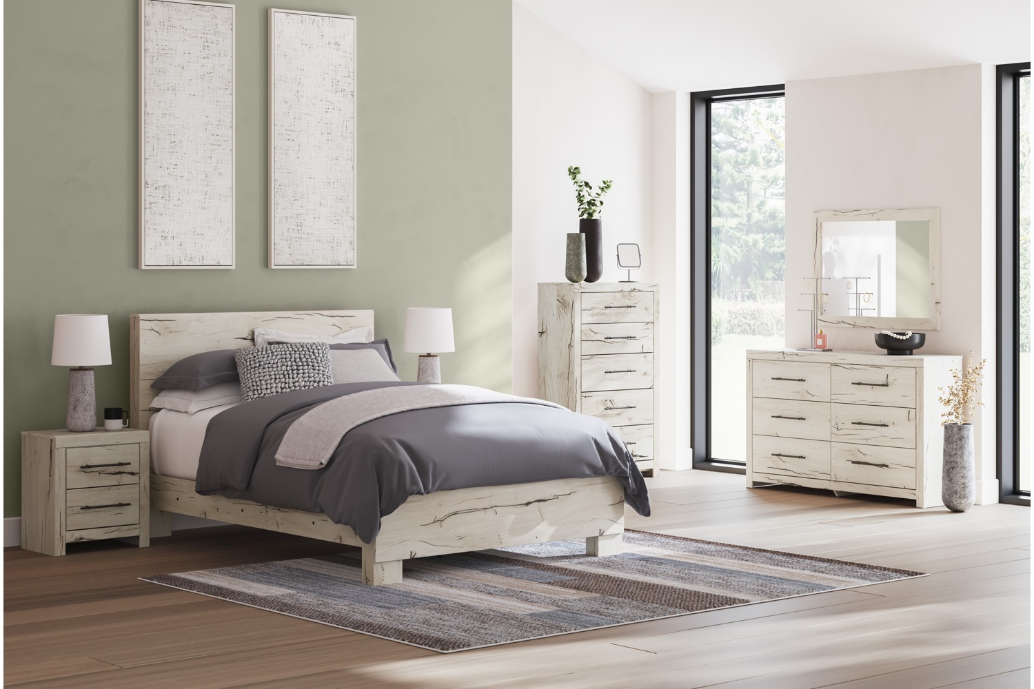Lawroy Natural Full 5 Piece Bedroom Set
