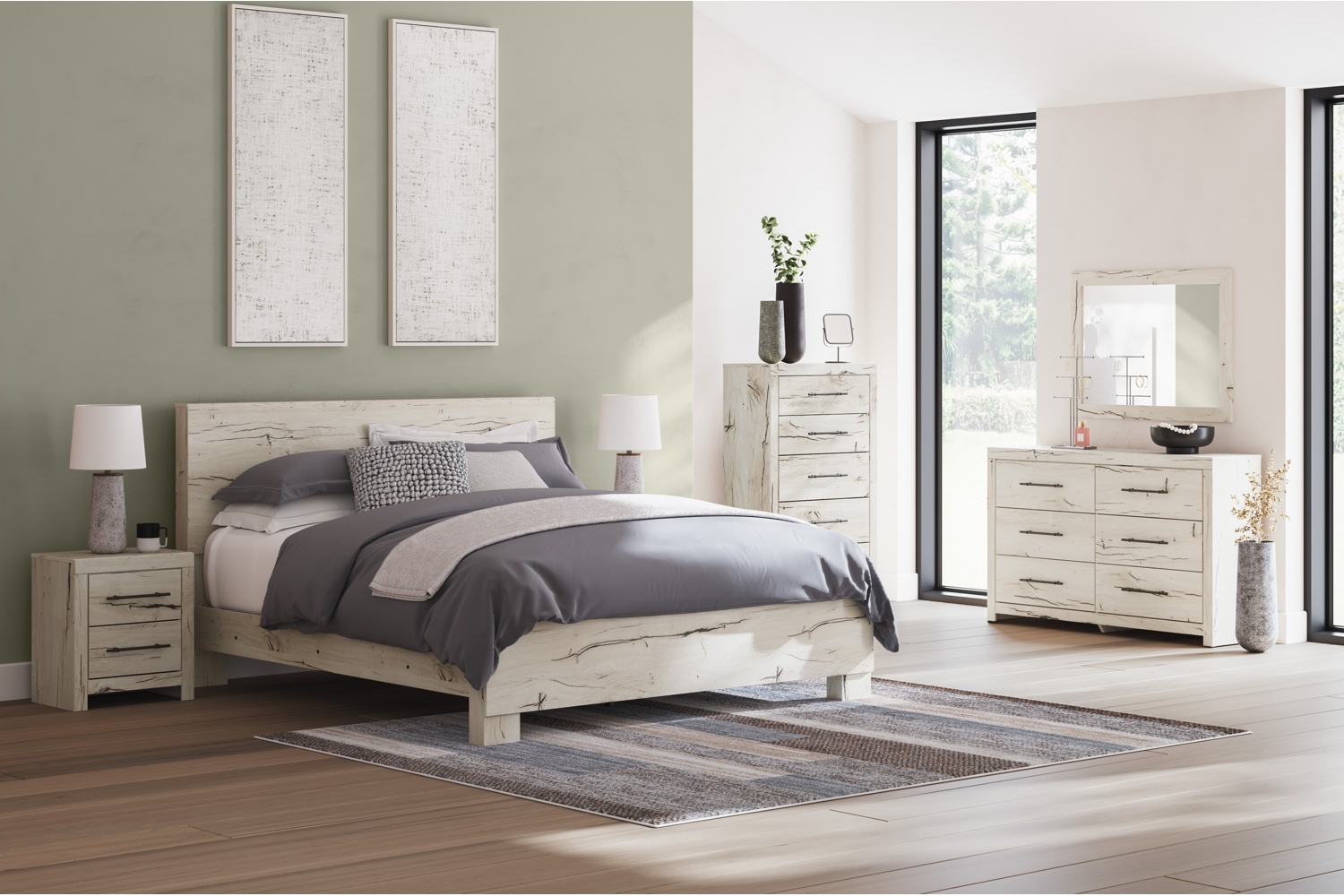 Lawroy Natural King 5 Piece Bedroom Set