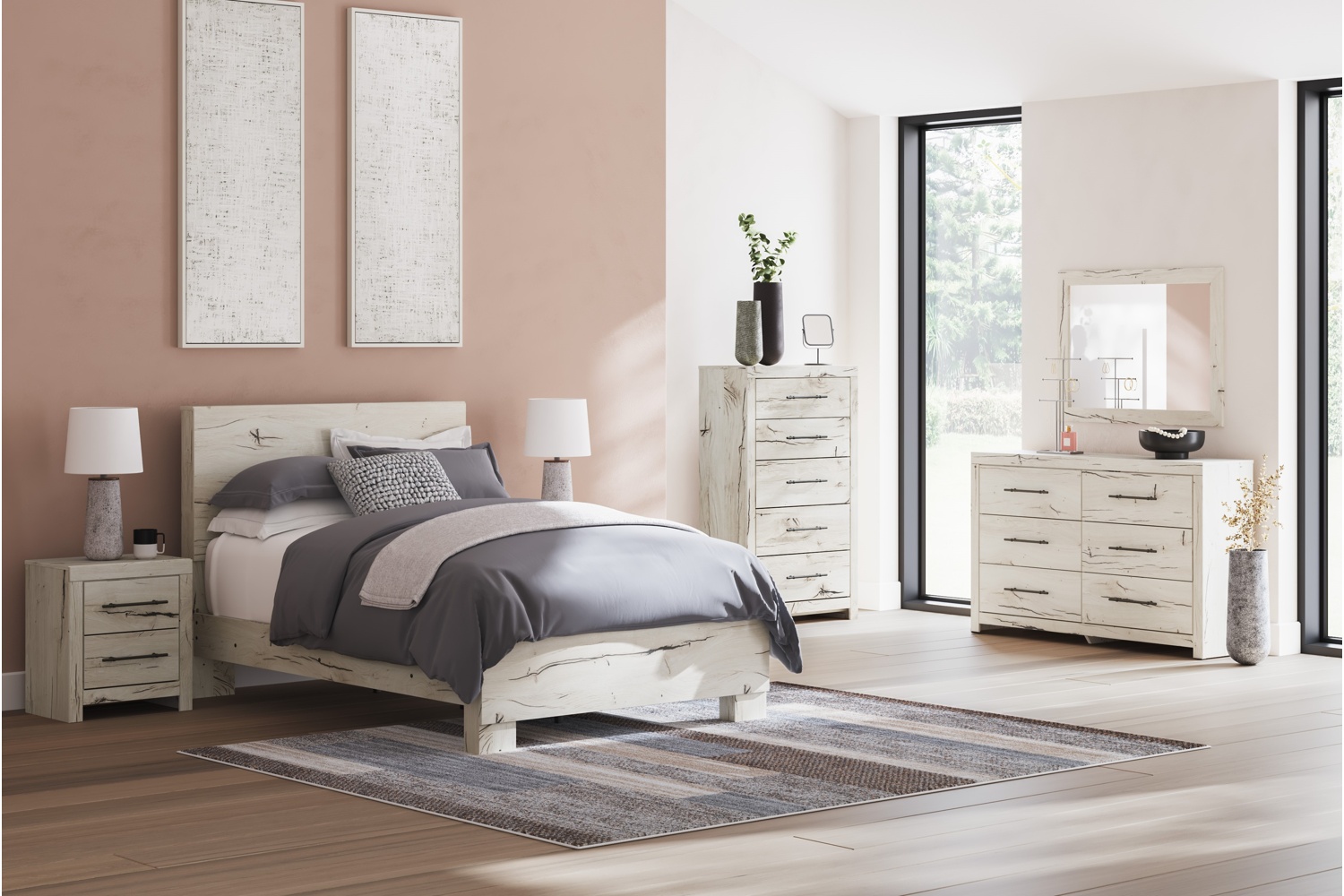Lawroy Natural Queen 5 Piece Bedroom Set