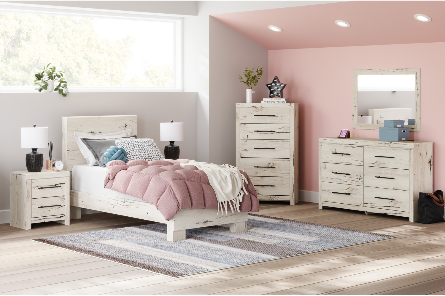 Lawroy Natural Twin 4 Piece Bedroom Set