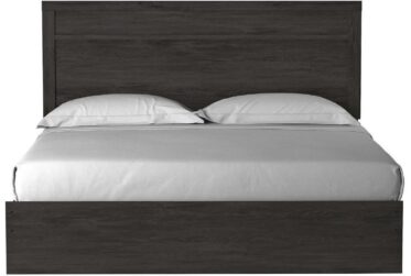 Belachime Charcoal King Panel Bed