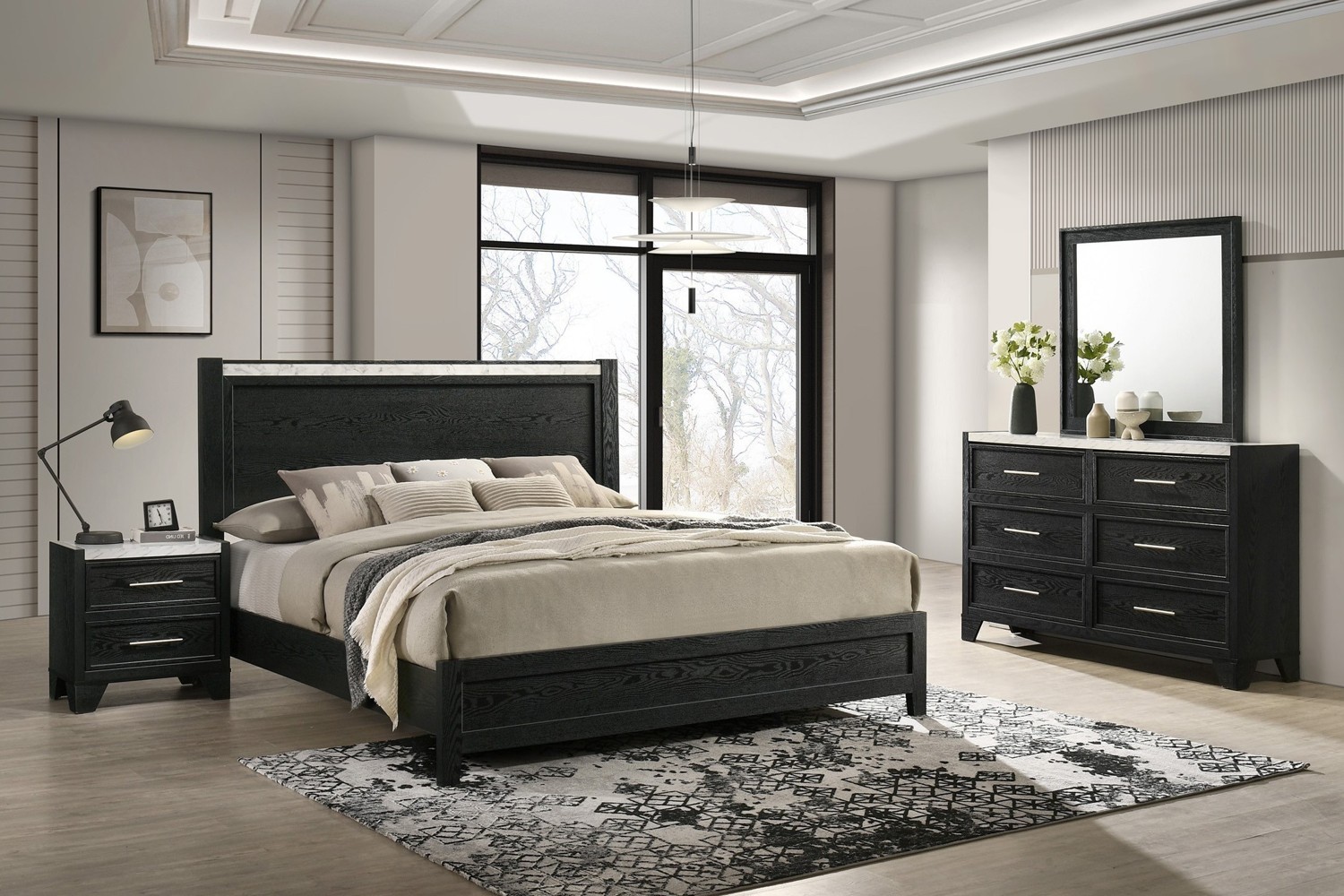 Lamar King Panel 4 Piece Bedroom Set