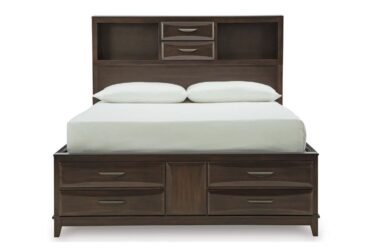 Vanmore Dark Brown King Storage Bed
