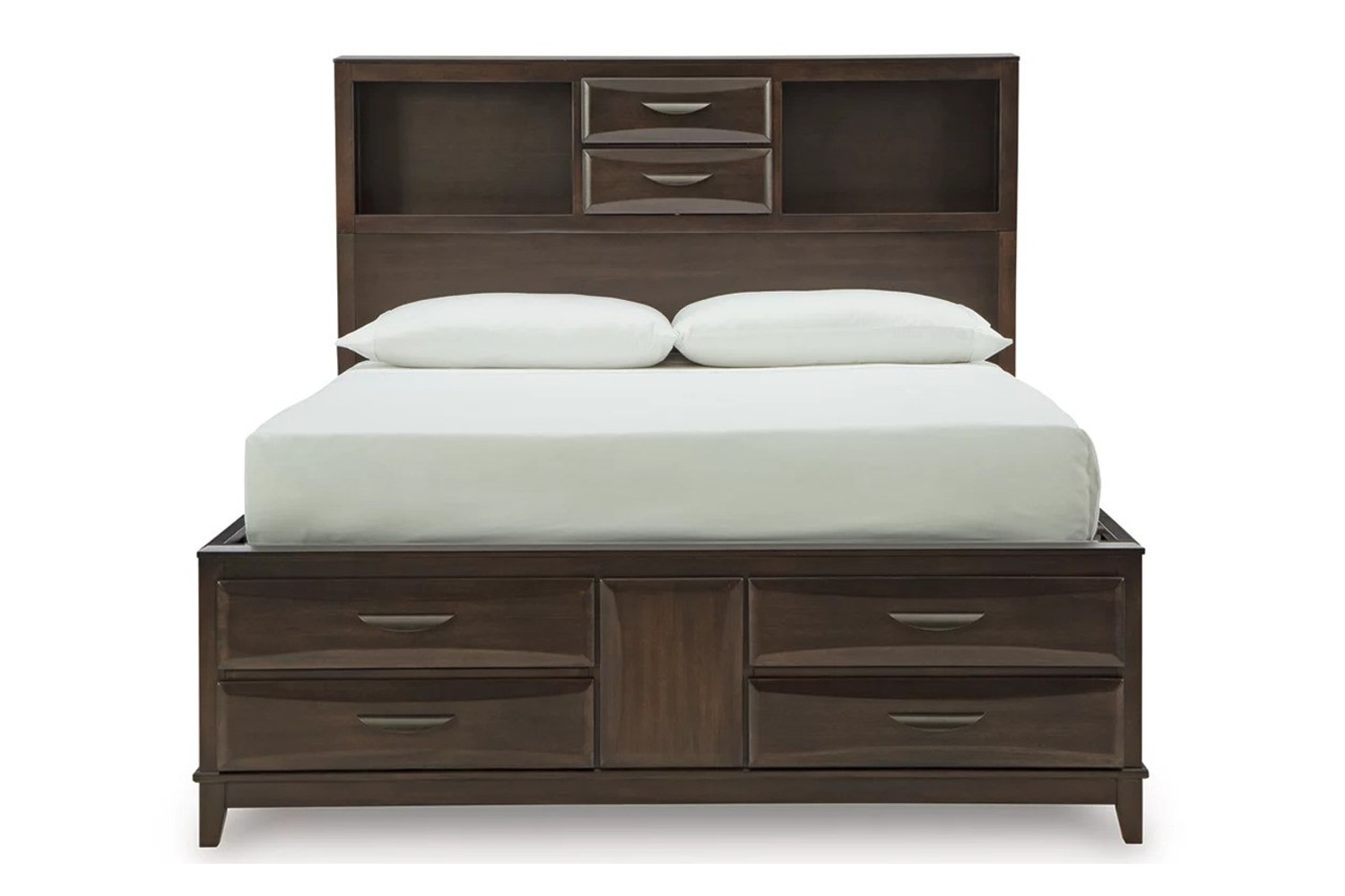 Vanmore Dark Brown Queen Storage Bed