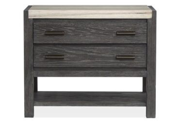 Plum Creek Ravenwood Black Open 2-Drawer Nightstand