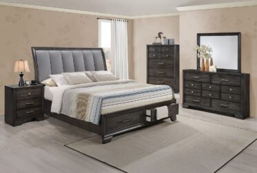 Jaymes Dark King Platform Storage 5 Piece Bedroom Set