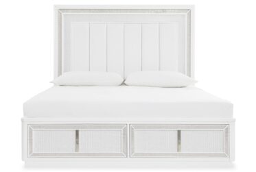 Chalanna White King Upholstered Storage Bed