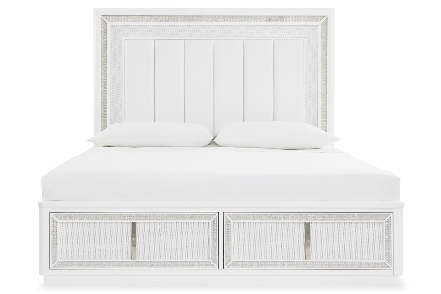 Chalanna White King Upholstered Storage Bed