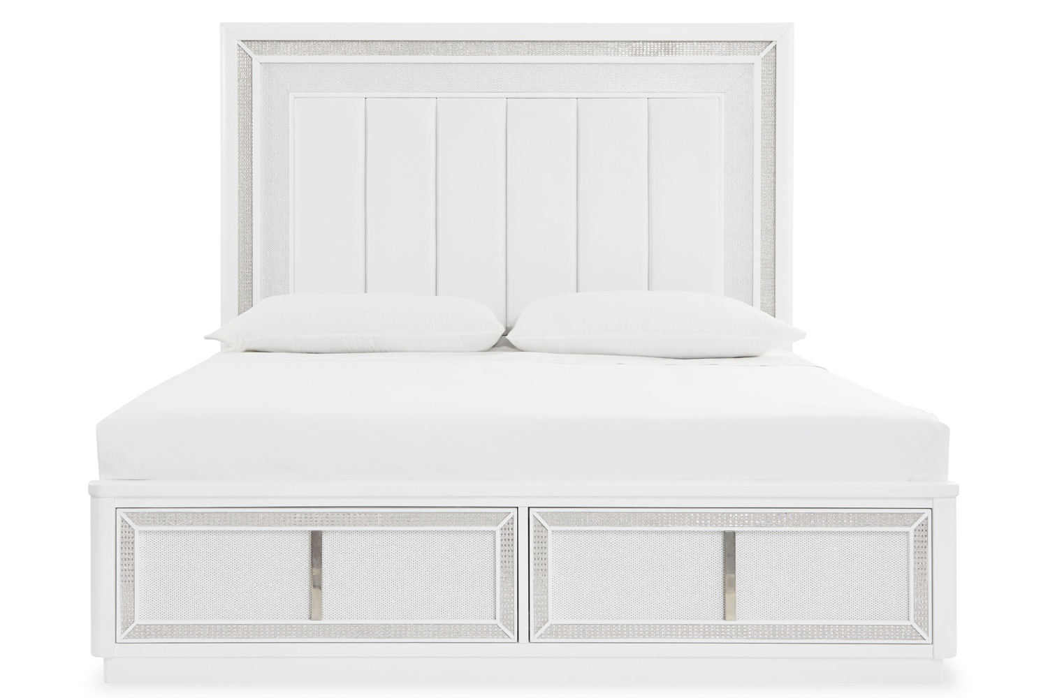 Chalanna White Queen Upholstered Storage Bed