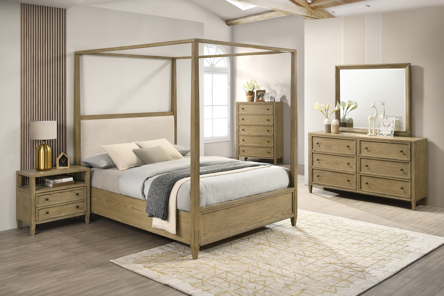 Sienna Queen Canopy 5 Piece Bedroom Set