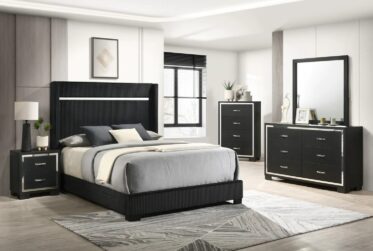 Gennro Black King 5 Piece Bedroom Set