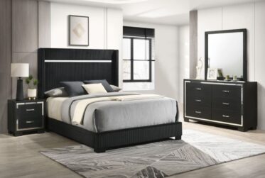 Gennro Black King 4 Piece Bedroom Set