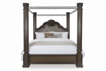 Maylee Dark Brown King Canopy Bed