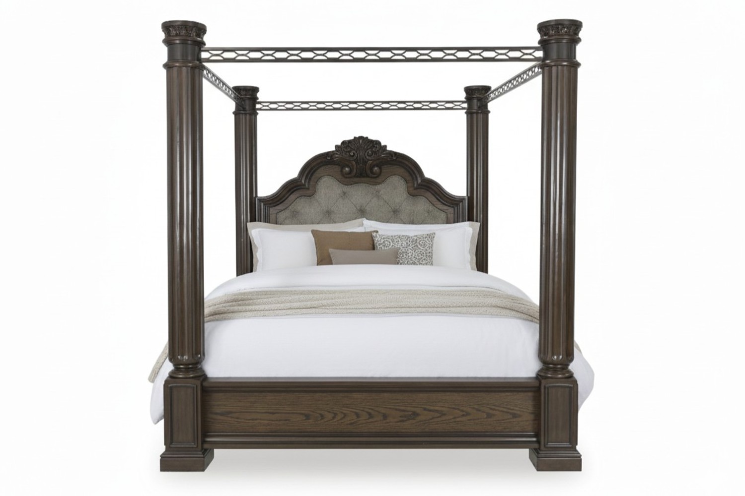 Maylee Dark Brown Queen Canopy Bed