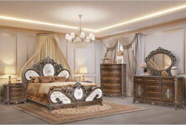 Devany Cherry King 5 Piece Bedroom Set
