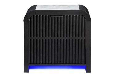 Beckett White/Black Nightstand With LED, Cooler, & Speaker