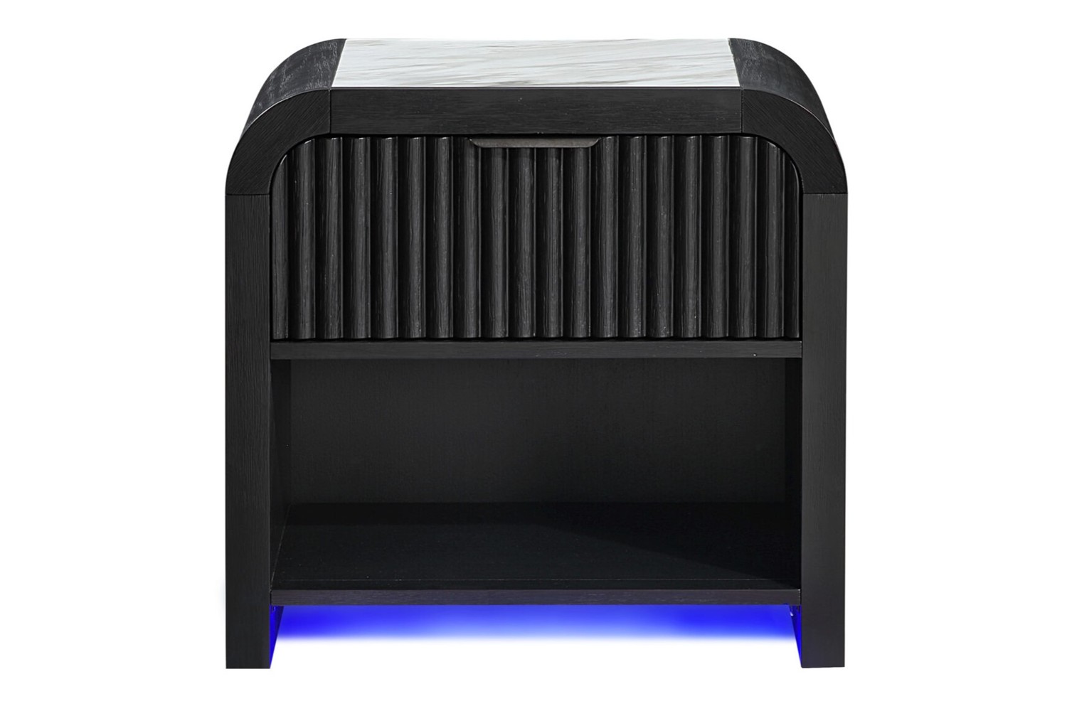 Beckett White/Black 1-Drawer Nightstand With LED & Speaker