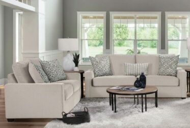 North Cream 2 Piece Sofa & Loveseat Set