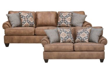 Carleigh Camel 2 Piece Sofa & Loveseat Set