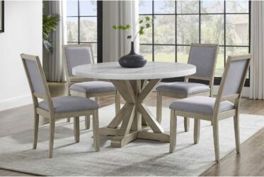 Carena Round Marble 5 Piece Dining Set
