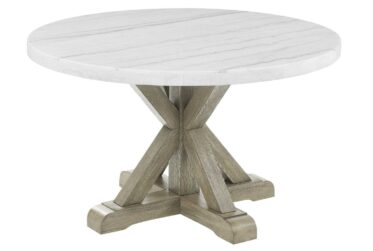 Carena Round White Marble Dining Table