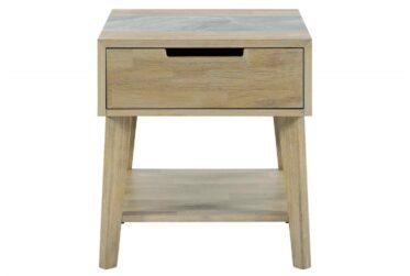 Calgary Gray Sintered Stone Inlay End Table