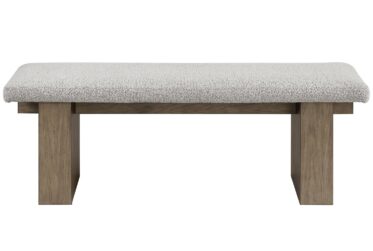 Conner Light Gray Boucle Dining Bench