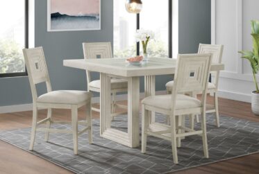 Avalanche Antique White Counter Height 5 Piece Dining Set