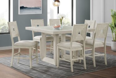 Avalanche Antique White Counter Height 7 Piece Dining Set