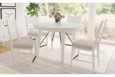 Rogen Rustic White 5 PIece Counter Height Dining Set