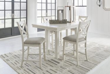 Robbinsdale Antique White 5 Piece Counter Height Extension Dining Set