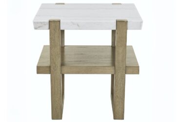 Perth White Marble End Table