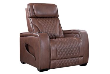 Como Tuscany Cinnamon Leather Power Recliner
