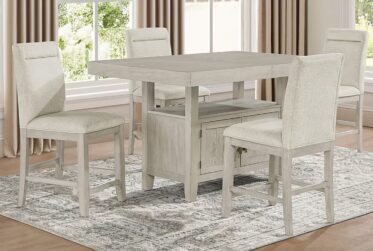 Garland White Counter Height 5 Piece Dining Set