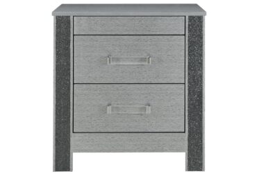 Logan Silver 3-Drawer Nightstand