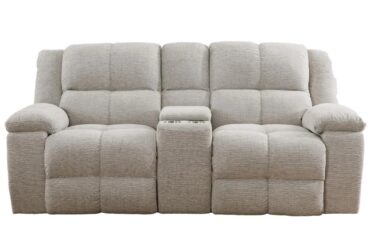 Buster Opal Taupe Manual Reclining Loveseat With Console