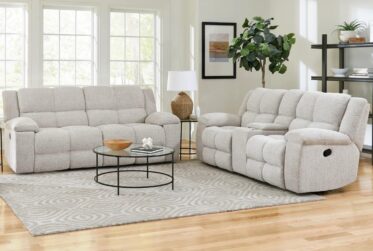Buster Opal Taupe 2 Piece Reclining Sofa & Loveseat Set