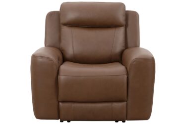 Calgary Autumn Umber Power Leather Recliner