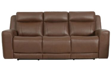 Calgary Autumn Umber Leather Power Reclining Sofa