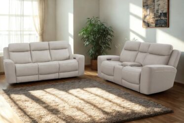 Calgary Stone 2 Piece Power Reclining Sofa & Loveseat Set